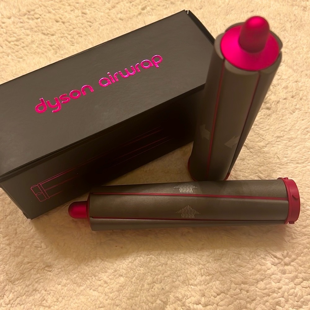 NWT RARE Dyson AirWrap 1.6 inch/40mm long barrel attachment in Nickel/Fuchsia